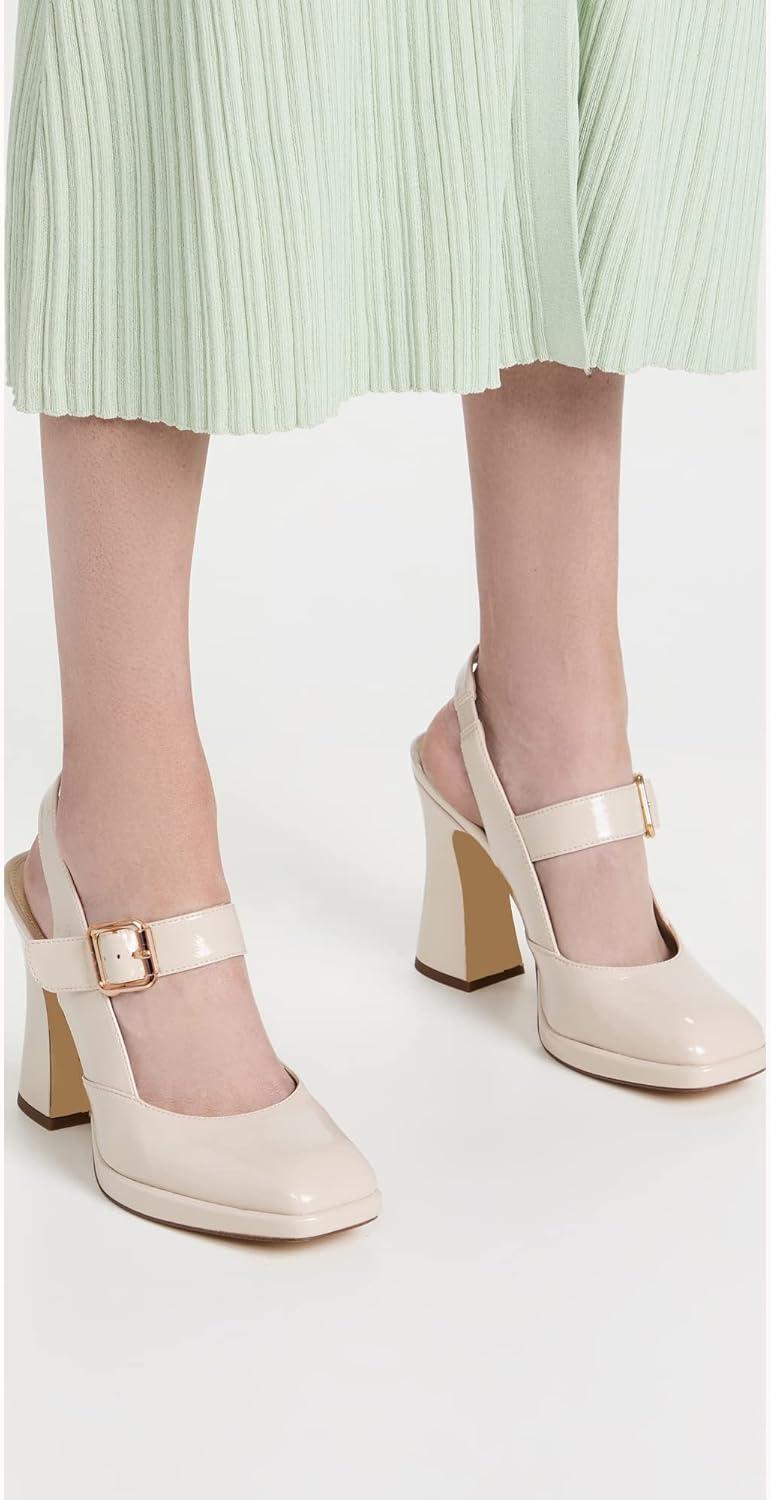imagePlatform Mary Janes Chunky Block High Heel Sandals for Women Squaretoe Ankle Strap Heels Fashion Sandal