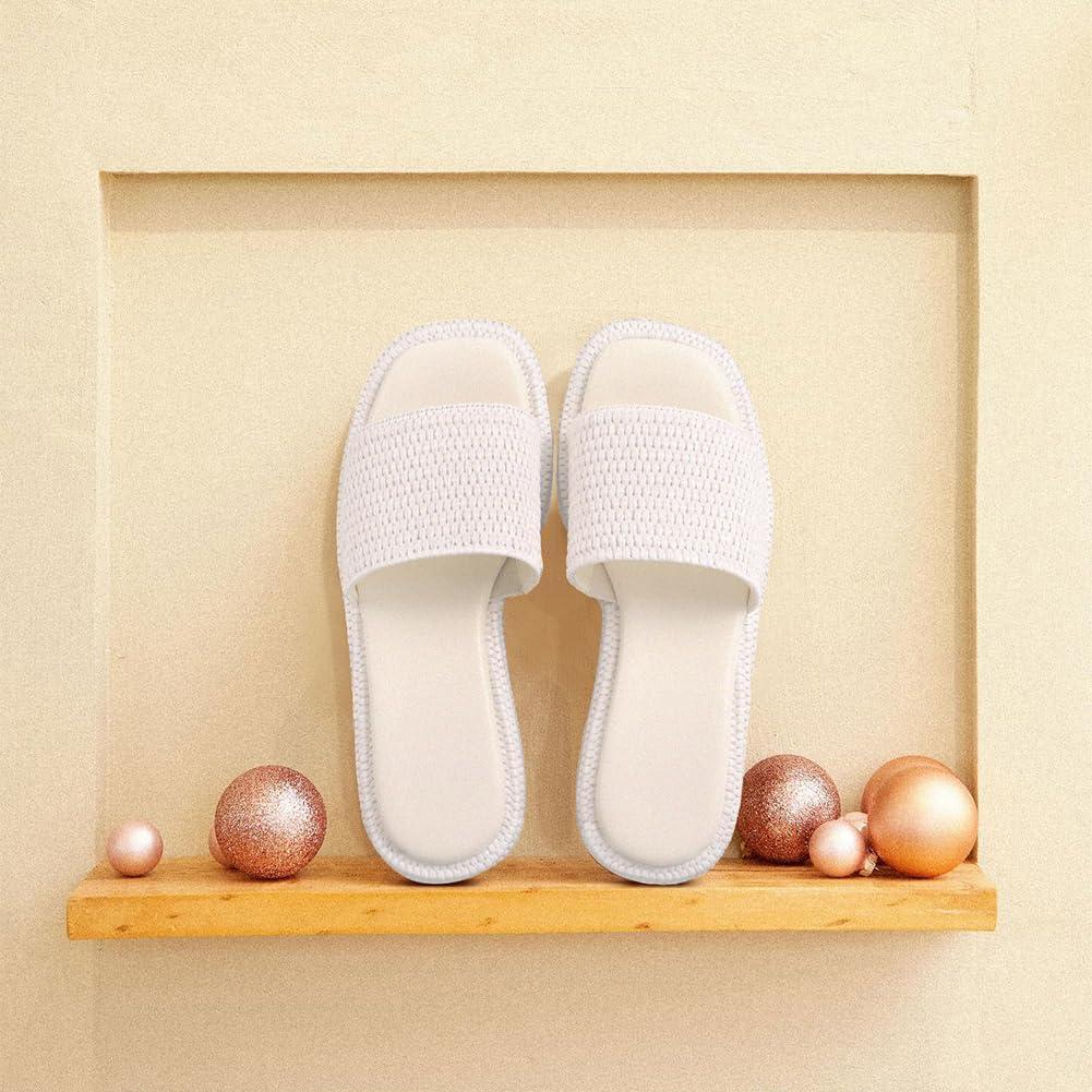 imagePlatform Slip on Espadrille Sandals for Women Wedges Slides Bohemia Sandals Flatform Open Toe Beach Sandals1 White
