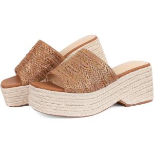 Platform Slip on Espadrille Sandals for Women Summer Wedges Slides -Flatform, Open Toe, Bohemia, Beach, Wedding(1 Brown a)