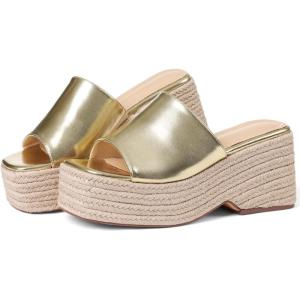 Platform Slip on Espadrille Sandals for Women Summer Wedges Slides -Flatform, Open Toe, Bohemia, Beach, Wedding(1 Gold)