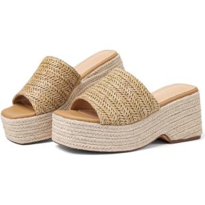 Platform Slip on Espadrille Sandals for Women Summer Wedges Slides -Flatform, Open Toe, Bohemia, Beach, Wedding(1 Natural)