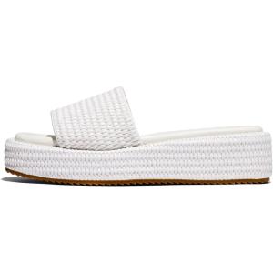 Platform Slip on Espadrille Sandals for Women Wedges Slides Bohemia Sandals Flatform Open Toe Beach Sandals(1 White)