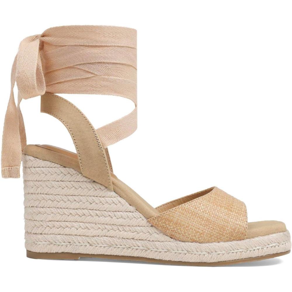image:imageWomens Espadrilles Wedges Sandals Summer Lace Up Platform Raffia Heels Beach Sandles Ankle Strap Open Toe Dress Rome WeddingNaturalraffia