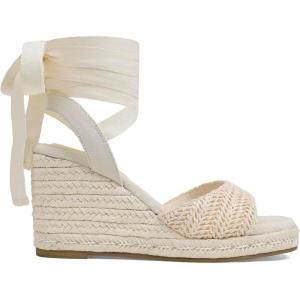 Womens Espadrilles Wedges Sandals Summer Lace Up Platform Raffia Heels Beach Sandles – Ankle Strap, Open Toe, Dress, Rome, Wedding(Beigeraffia)