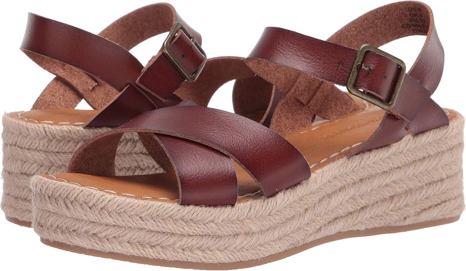 imageAmazon Essentials Sandales Espadrilles Plates Compenses FemmeBrun