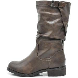 IF Fashion Bottes Bottines pour femme Biker motard 991(991 Brown)