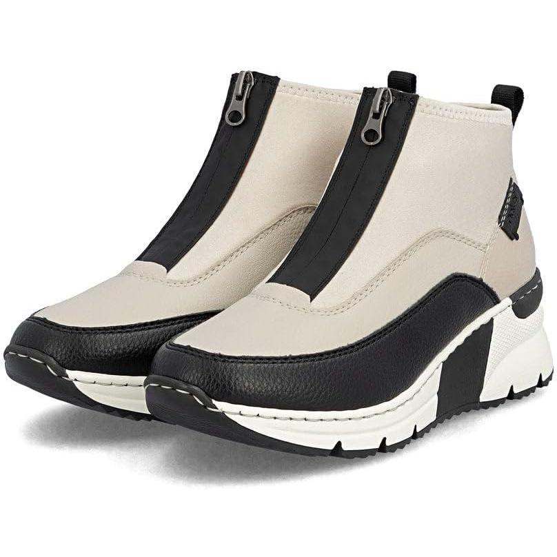 image:imageRieker Greece Womens Ankle BootsNoir Crme Falaise Crme Perlcrme
