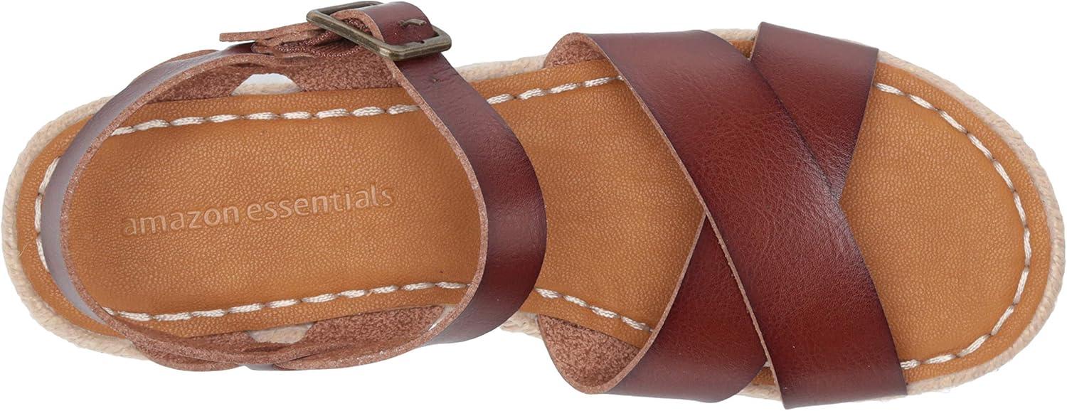 image:imageAmazon Essentials Femme Sandales Espadrilles Plates CompensesBrun