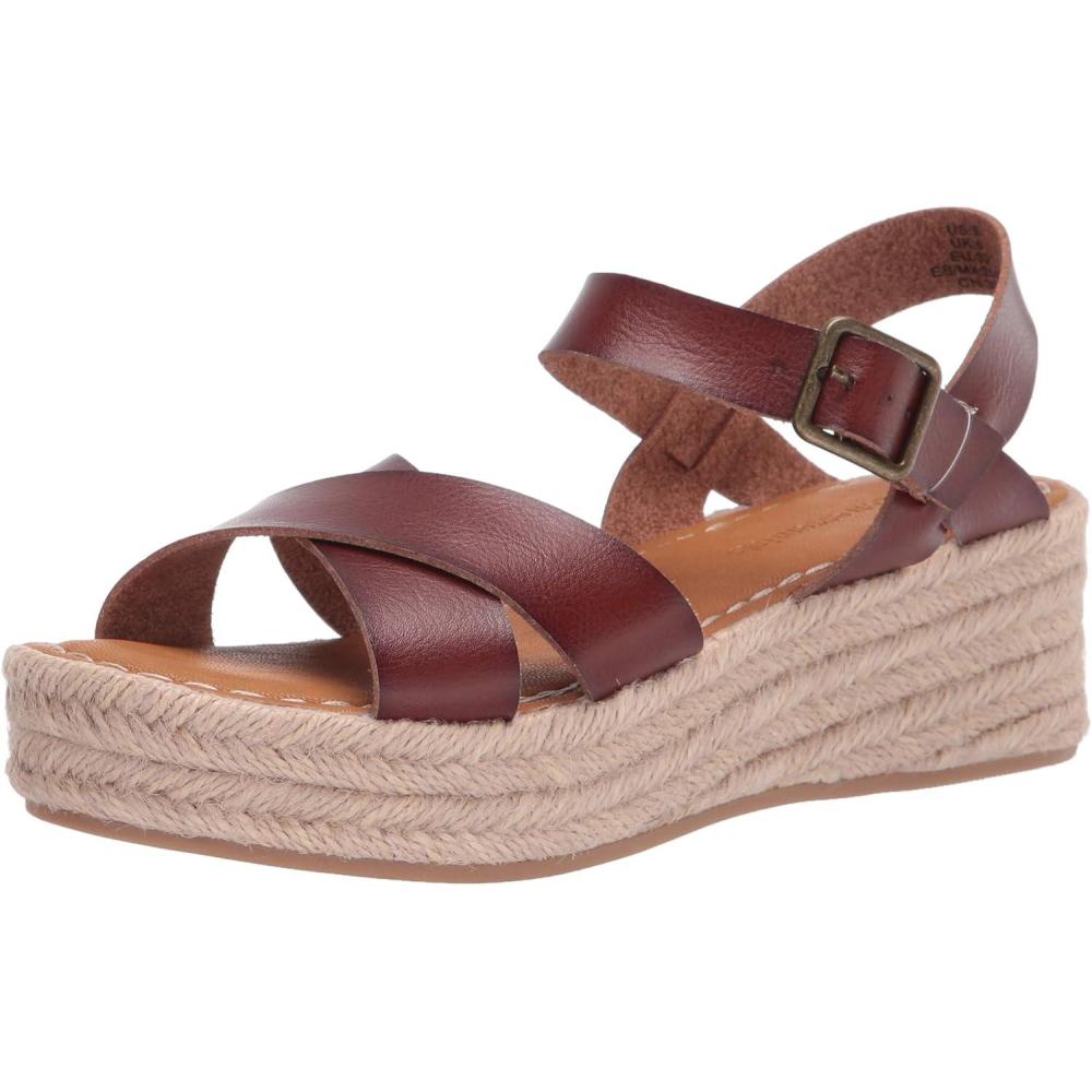 image:imageAmazon Essentials Femme Sandales Espadrilles Plates CompensesBrun